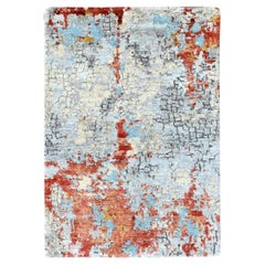 2
x3
 Orange Wool and Silk Abstract with Fire Mosaic Design Hand Knotted Rug