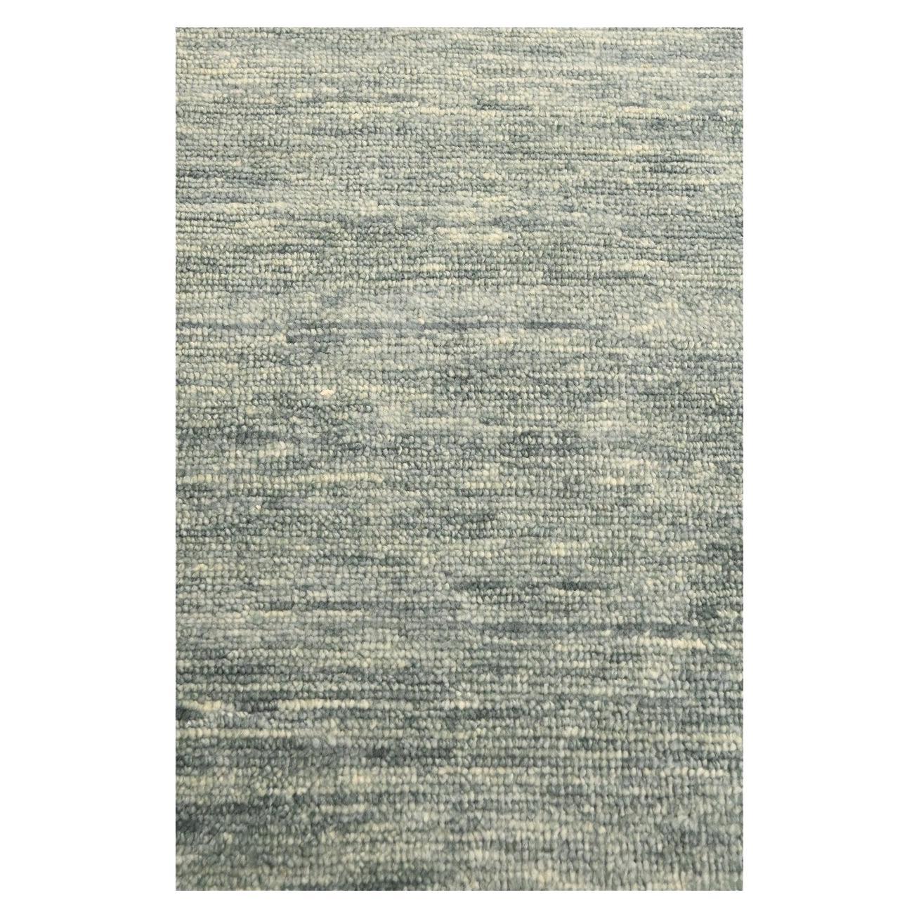 2'x3' Pastel Gray Plain Solid Design Pure Wool Sample Hand Knotted Mat Rug For Sale