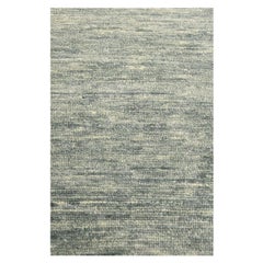 2'x3' Pastel Gray Plain Solid Design Pure Wool Sample Hand Knotted Mat Rug