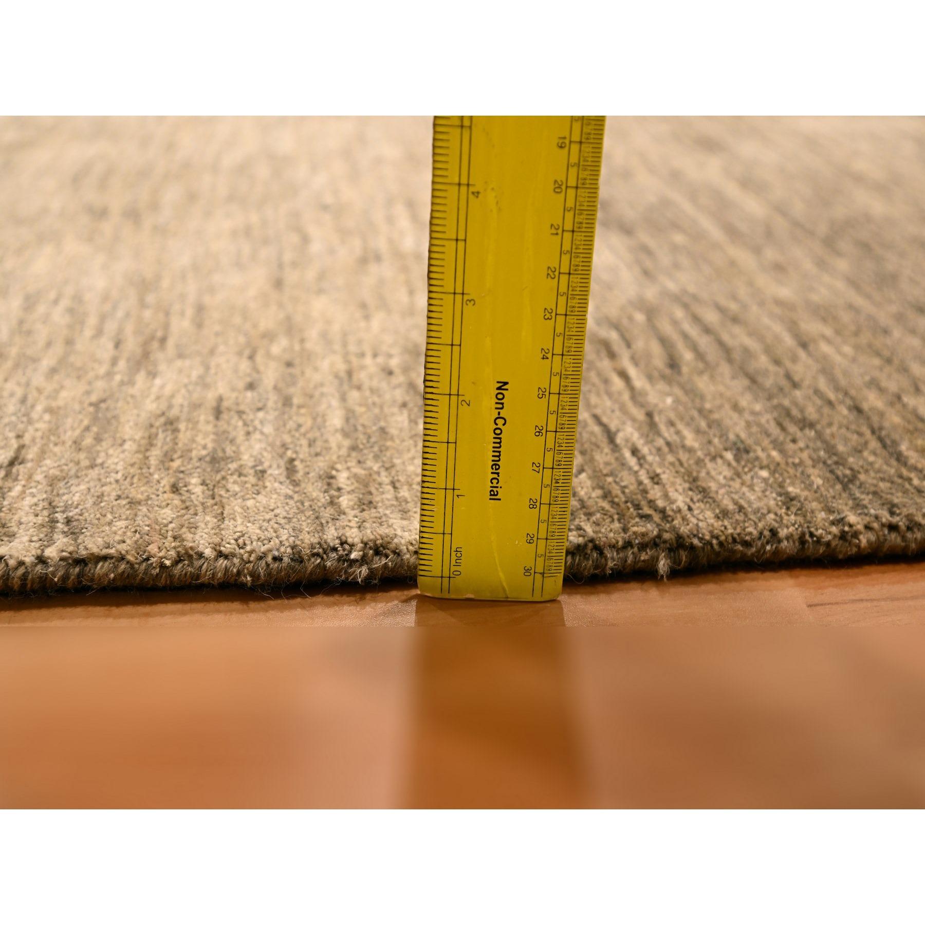 Modern 2'x3' Peanut Brown Plain Solid Design Pure Sari Silk Hand Knotted Mat Rug For Sale