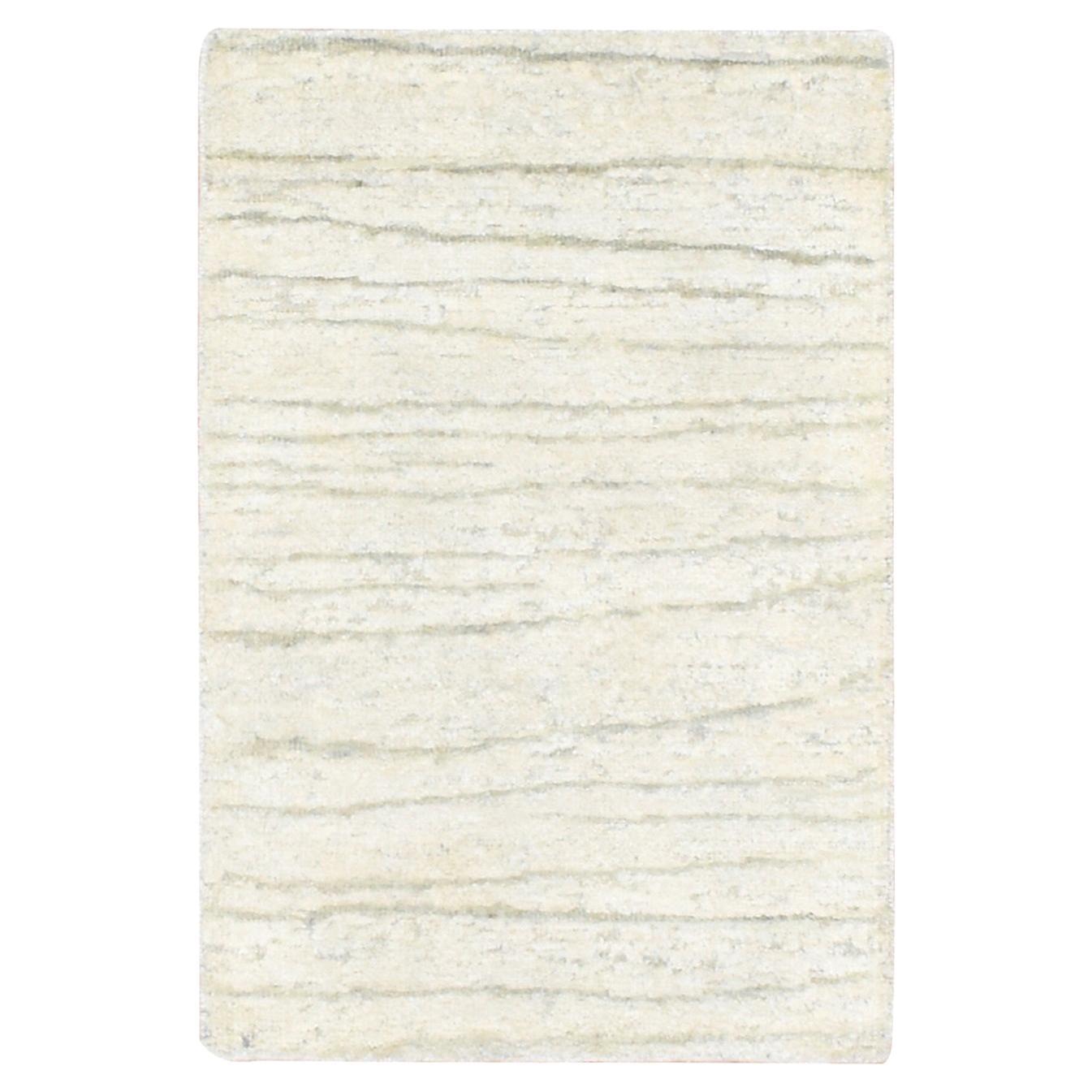 2
x3
 Perlweiß Modernes gewelltes Design Handgeknüpft Reine Seide Musterteppich im Angebot