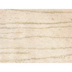 2'x3' Pristine White Wool and Silk Sample Strike Off Hand Knotted Mat Rug