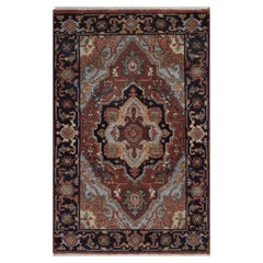 2'x3' Red Antiqued Fine Heriz Re-Creation Hand Knotted Wool Mat Oriental Rug
