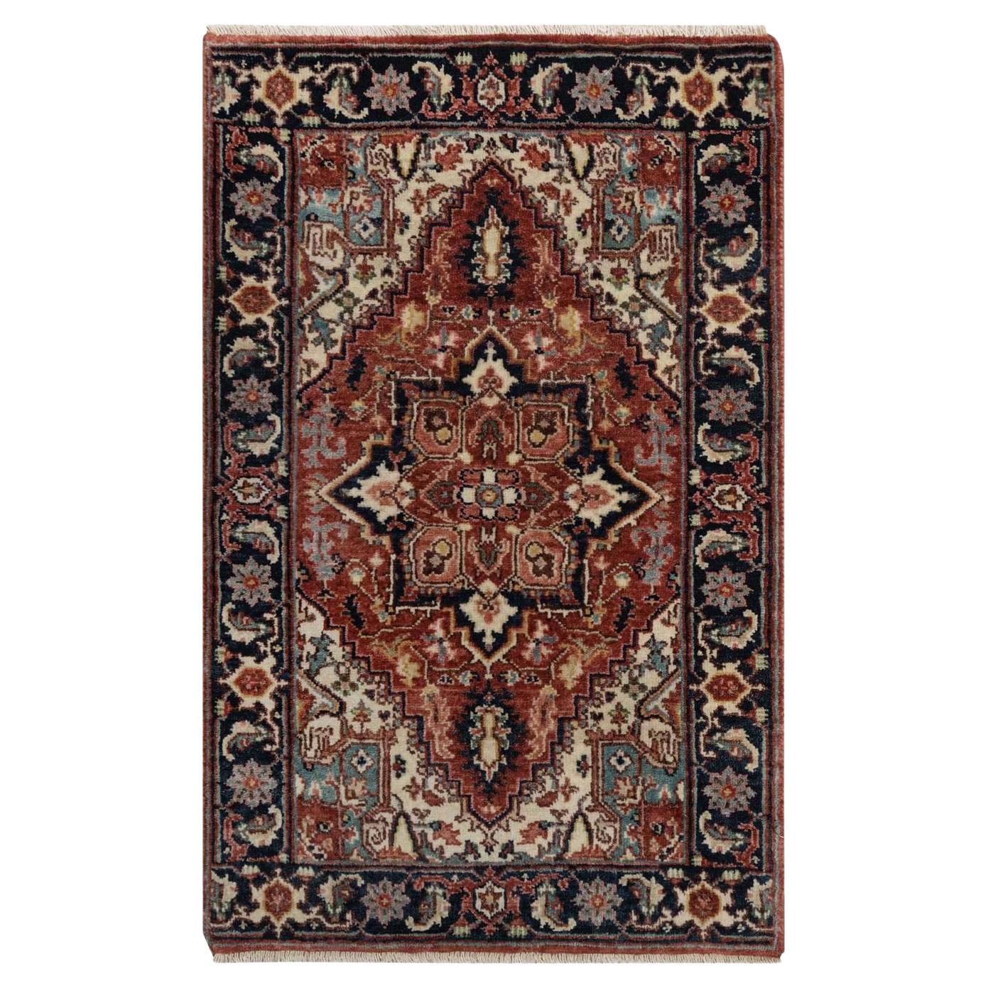 2
x3
 Rot Antik Heriz Re-Creation Medaillon Design Hand geknüpft Wolle Teppich