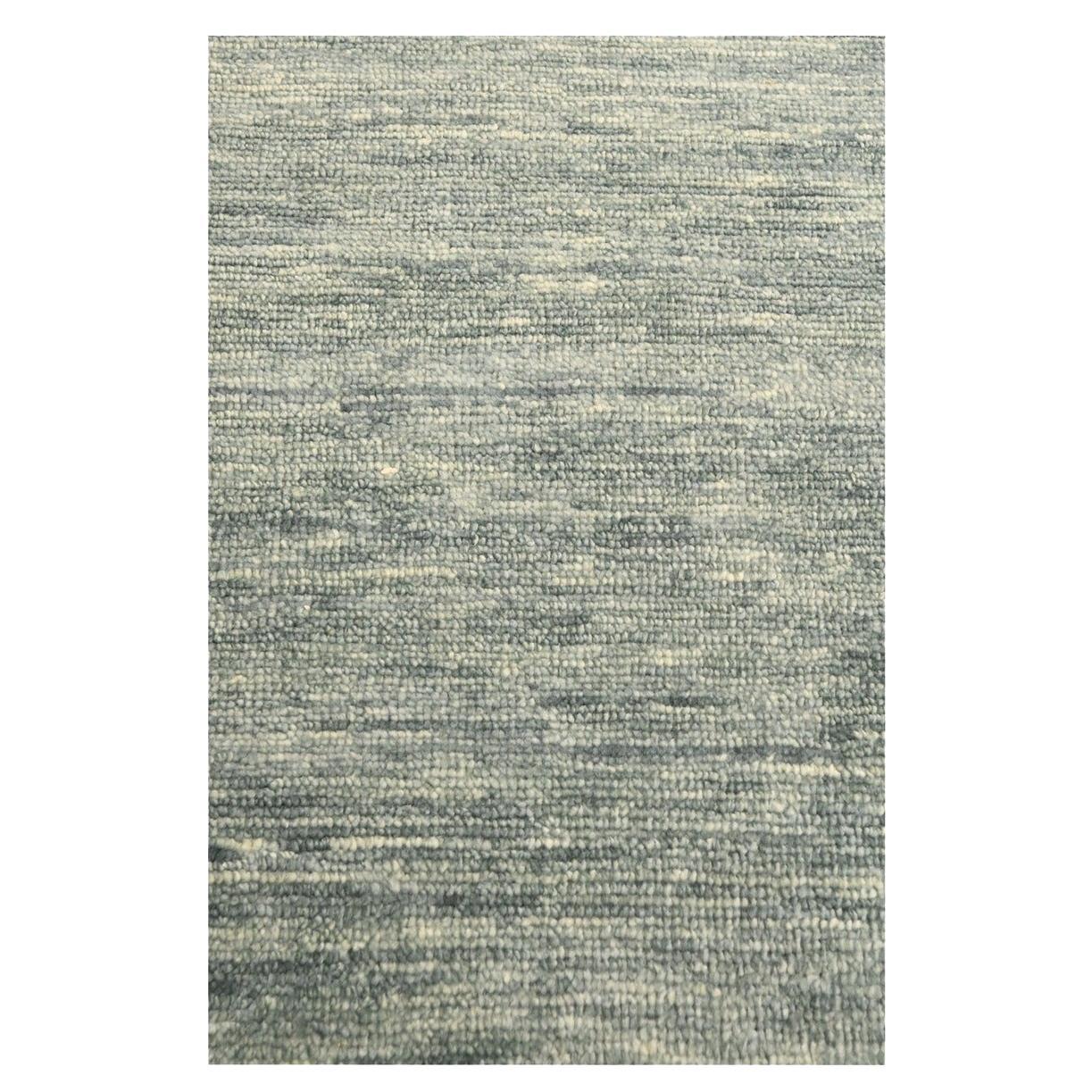 2'x3' Shades of Gray Plain Solid Design Pure Wool Sample Hand Knotted Rug