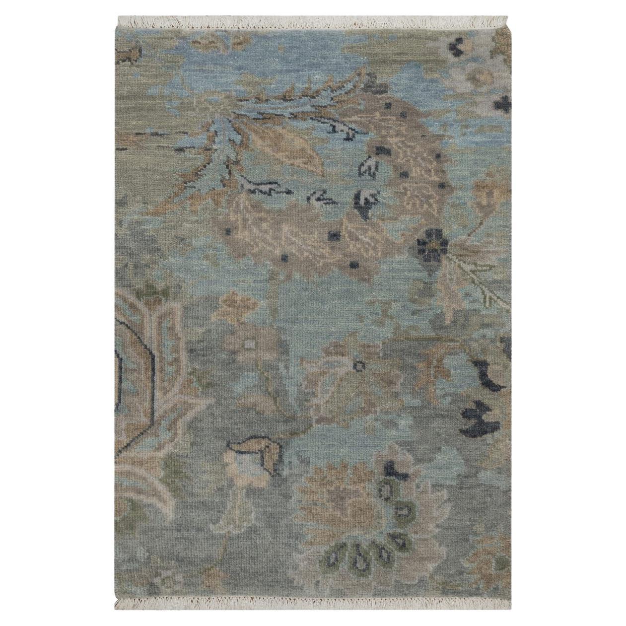 2
x3
 Storm Gray, Oushak Design, 100% Wolle, Handgeknüpft, Muster, Matte Teppich im Angebot