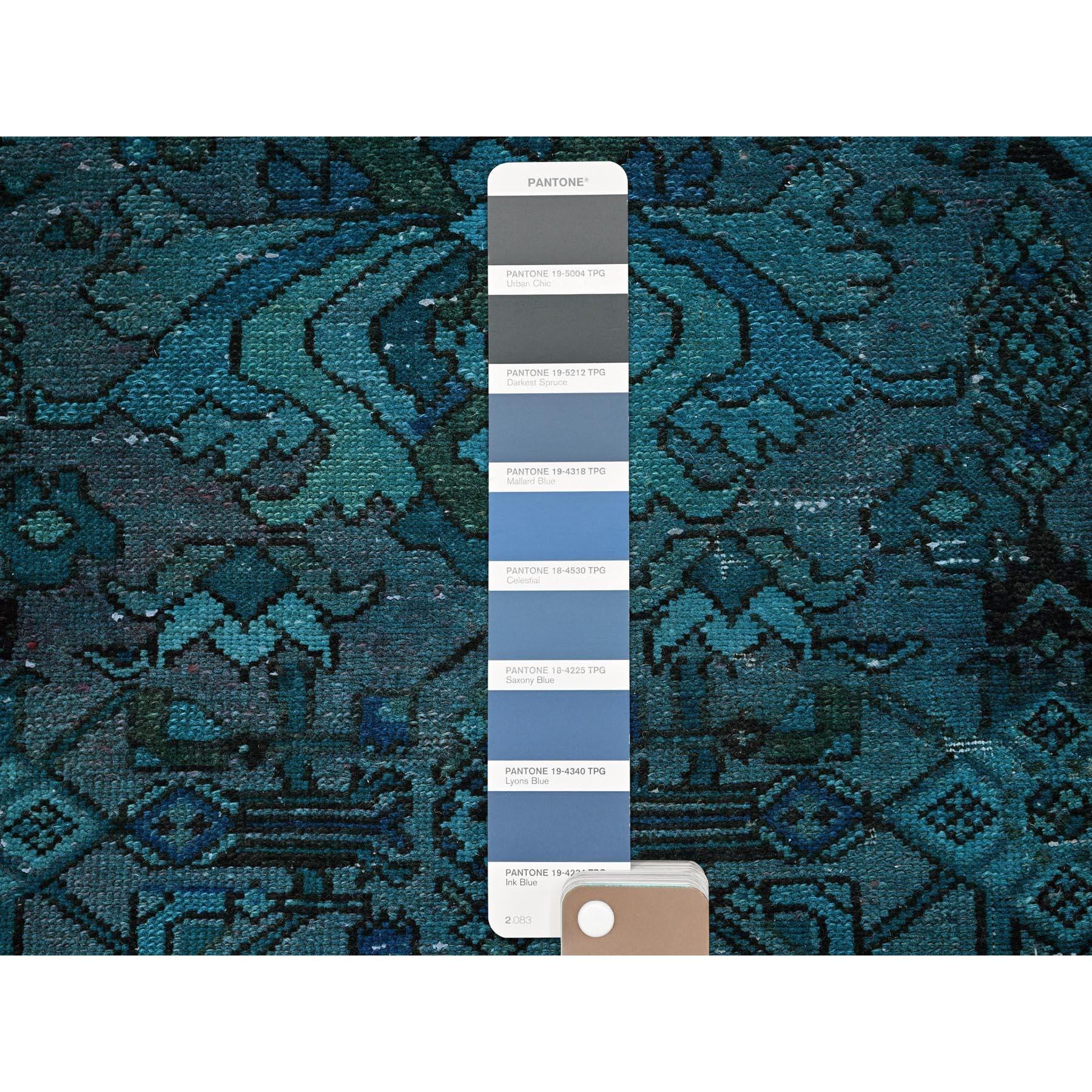 2'x3' Teal Overdyed Vintage Persischer Bakhtiar Handgeknüpfter Teal-Teppich aus reiner Wolle im Zustand „Hervorragend“ im Angebot in Carlstadt, NJ