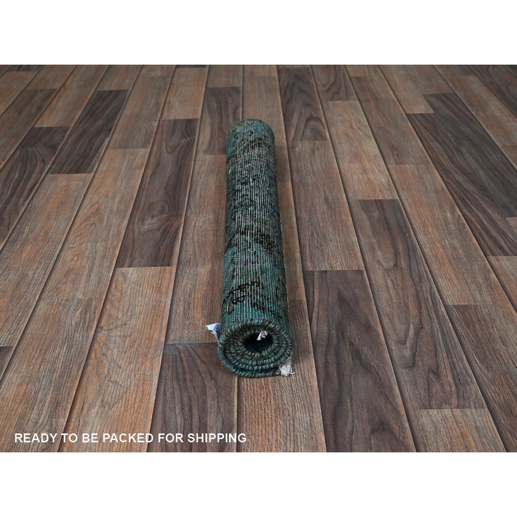 2'x3' Teal Overdyed Vintage Persischer Bakhtiar Handgeknüpfter Teal-Teppich aus reiner Wolle (Mitte des 20. Jahrhunderts) im Angebot