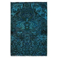 Tappeto vintage persiano Bakhtiar annodato a mano in pura lana 2'x3' Teal sovratinto