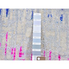 2'x3' THE CARDIAC Sari Silk with Textured Wool Hand Knotted Oriental Rug