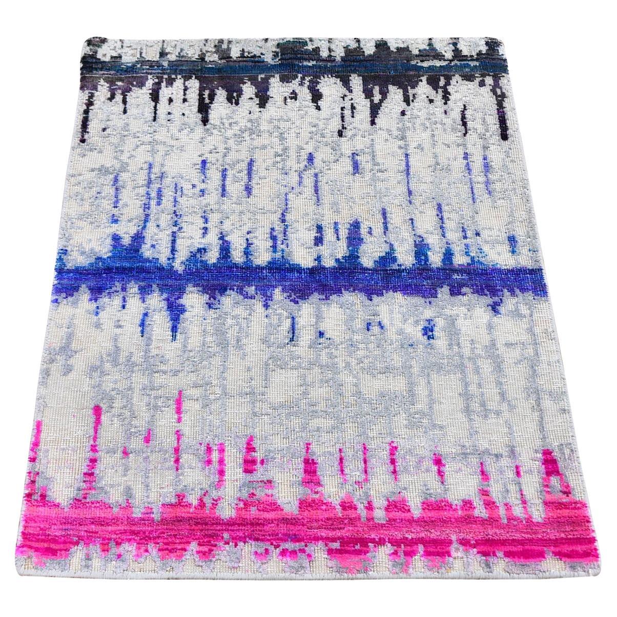 2'x3' THE CARDIAC Sari Seide mit texturierter Wolle Handgeknüpfter Orientteppich