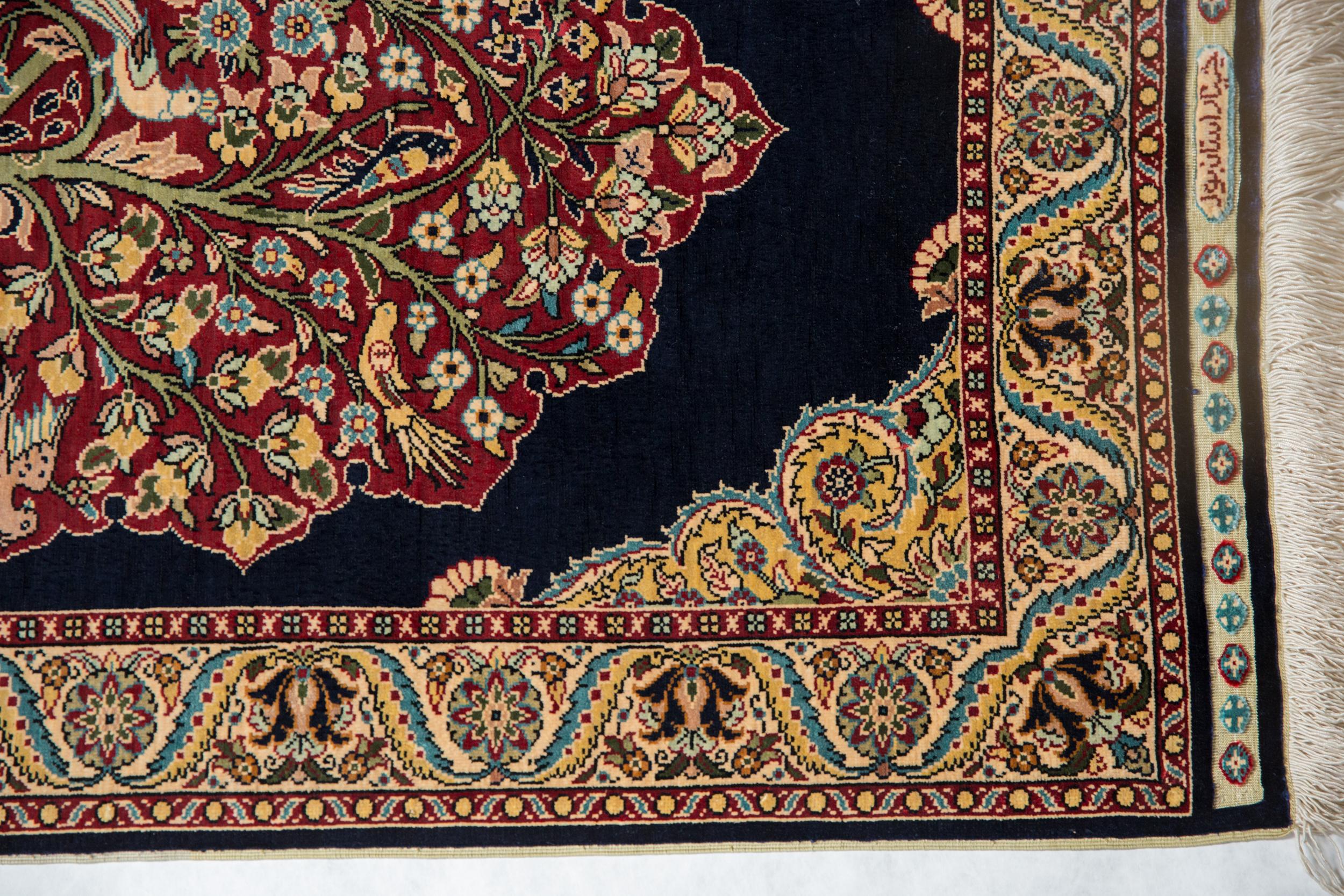 Vintage Fine Hereke Teppichmatte (Seide) im Angebot