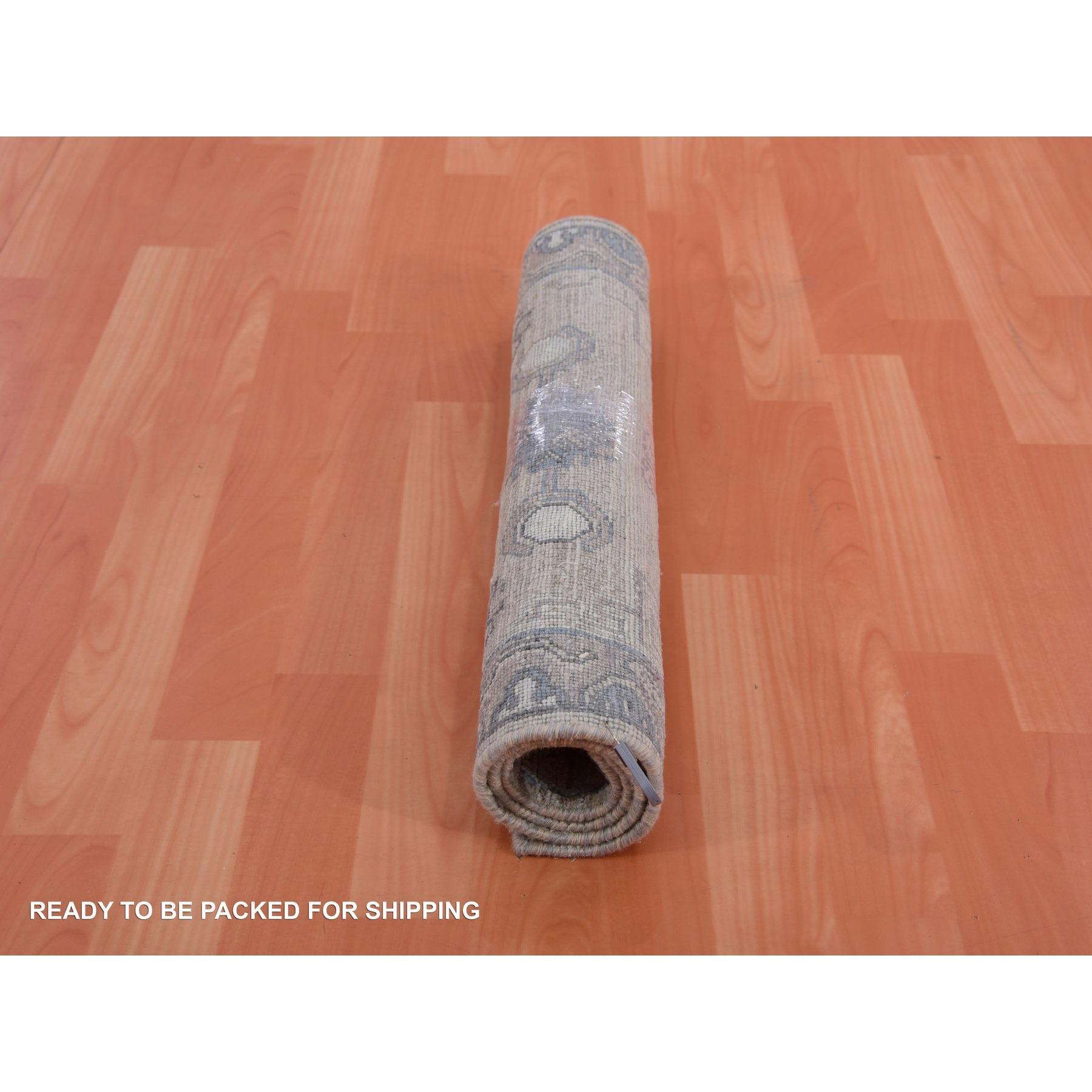 Hand-Woven 2'x3' Warm Gray Khotan Design Hand Knotted Silk with Textured Wool Mat Rug For Sale