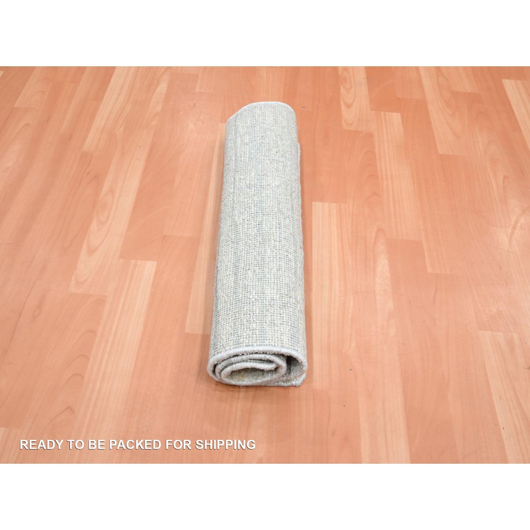 Noué à la main 2'x3' White Modern Wave Design Pure Silk Hand Knotted Sample Oriental Rug (Tapis d'Orient) en vente