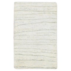 2
x3
 White Modern Wave Design Pure Silk Hand Knotted Sample Oriental Rug (Tapis d
Orient)