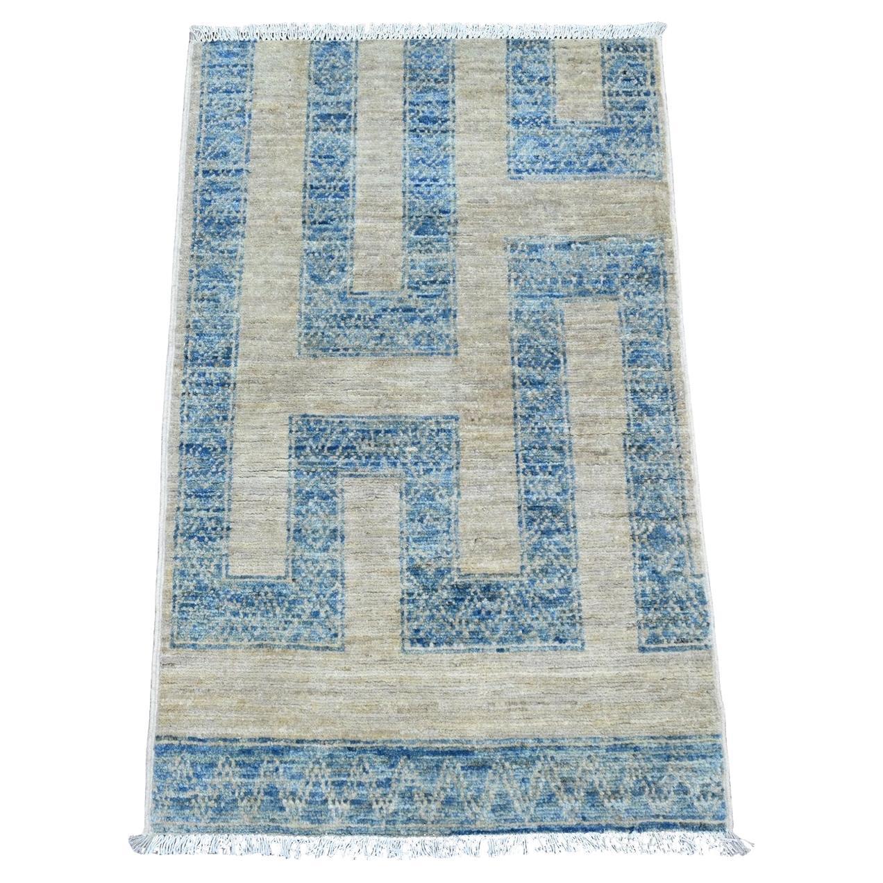 Tappeto in lana annodato a mano 2
x3
1" blu e avorio dal design geometrico Berber Influence