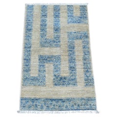 Tappeto in lana annodato a mano 2
x3
1" blu e avorio dal design geometrico Berber Influence