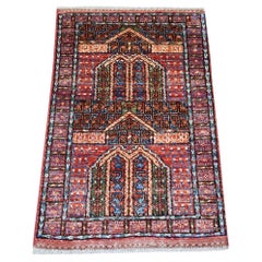 2'x3'1" Brick Red Turkeman Ersari Hand Knotted Soft Wool Oriental Wool Rug