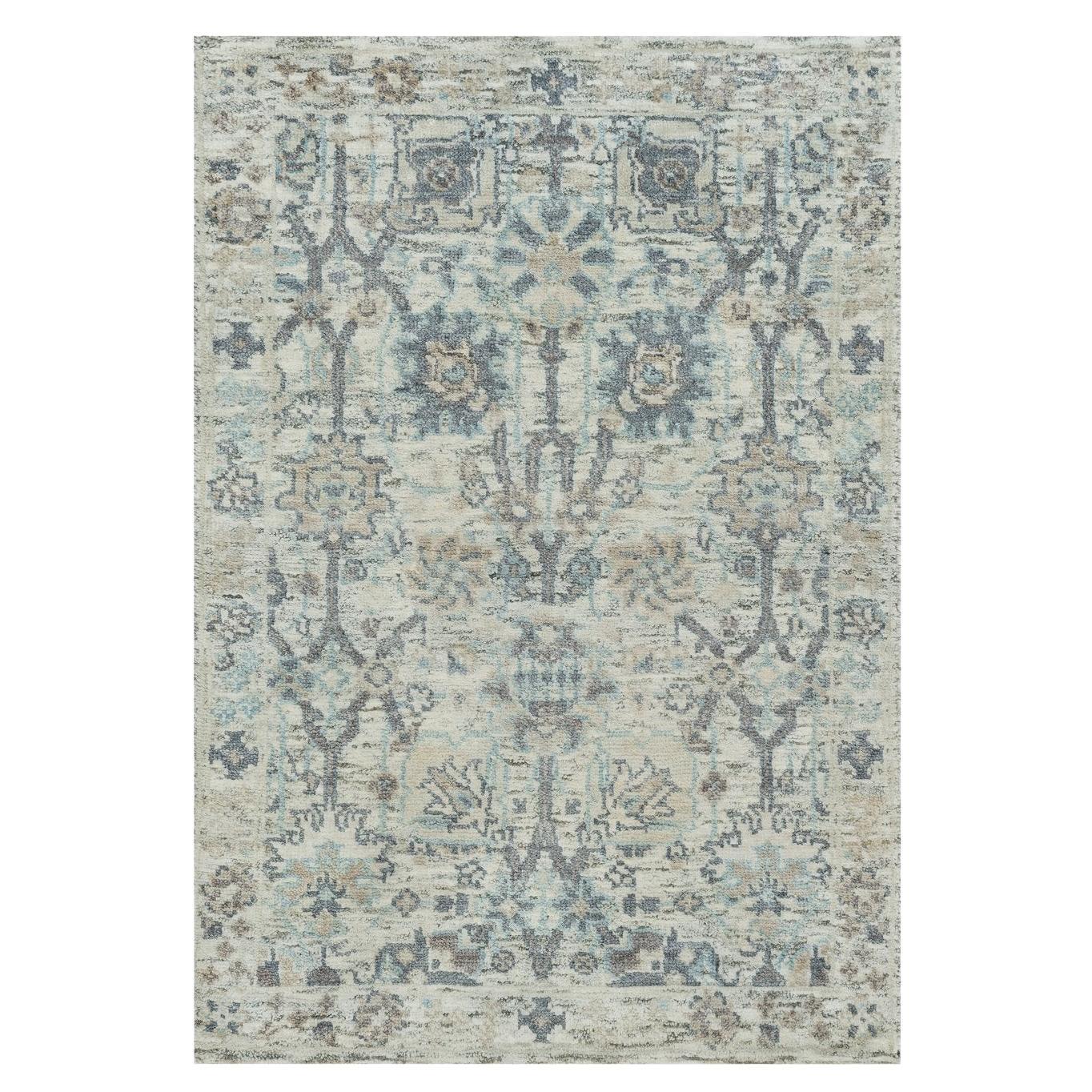 2
x3
1" Tapis Tabriz grenade soie et laine noué à la main, blanc brillant en vente