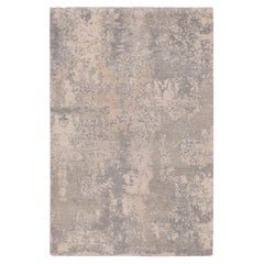 2'x3'1" Cathedral Gray Modern Abstract Design Hand Knotted Wool and Silk Rug
