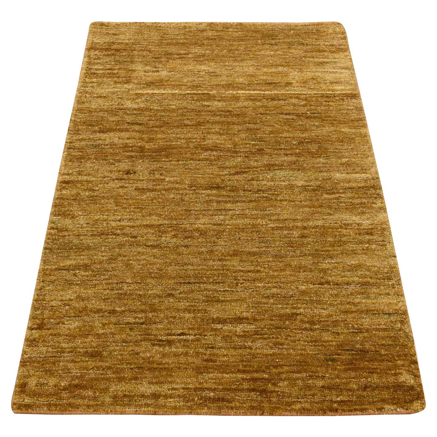 2
x3
1" Marrón Cobre Liso Diseño Sólido Muestra de Seda Pura Sari Alfombra Anudada a Mano en venta