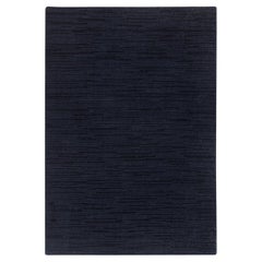 2'x3'1" Millennium Blue Wool and Plant Based Silk Loom Knotted Plain Mat Rug
