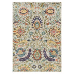 Tappeto orientale 2'x3'1" Natural Tan Sickle Leaf annodato a mano in lana e seta