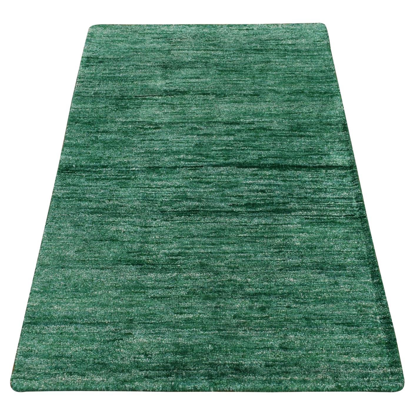 Tappeto Sari in pura seta annodata a mano 2
x3
1" Spruce Green Plain Solid Design Sample