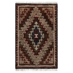 2'x3'2" Brown Southwestern American Indian Design Hand Knotted Pure Wool Rug