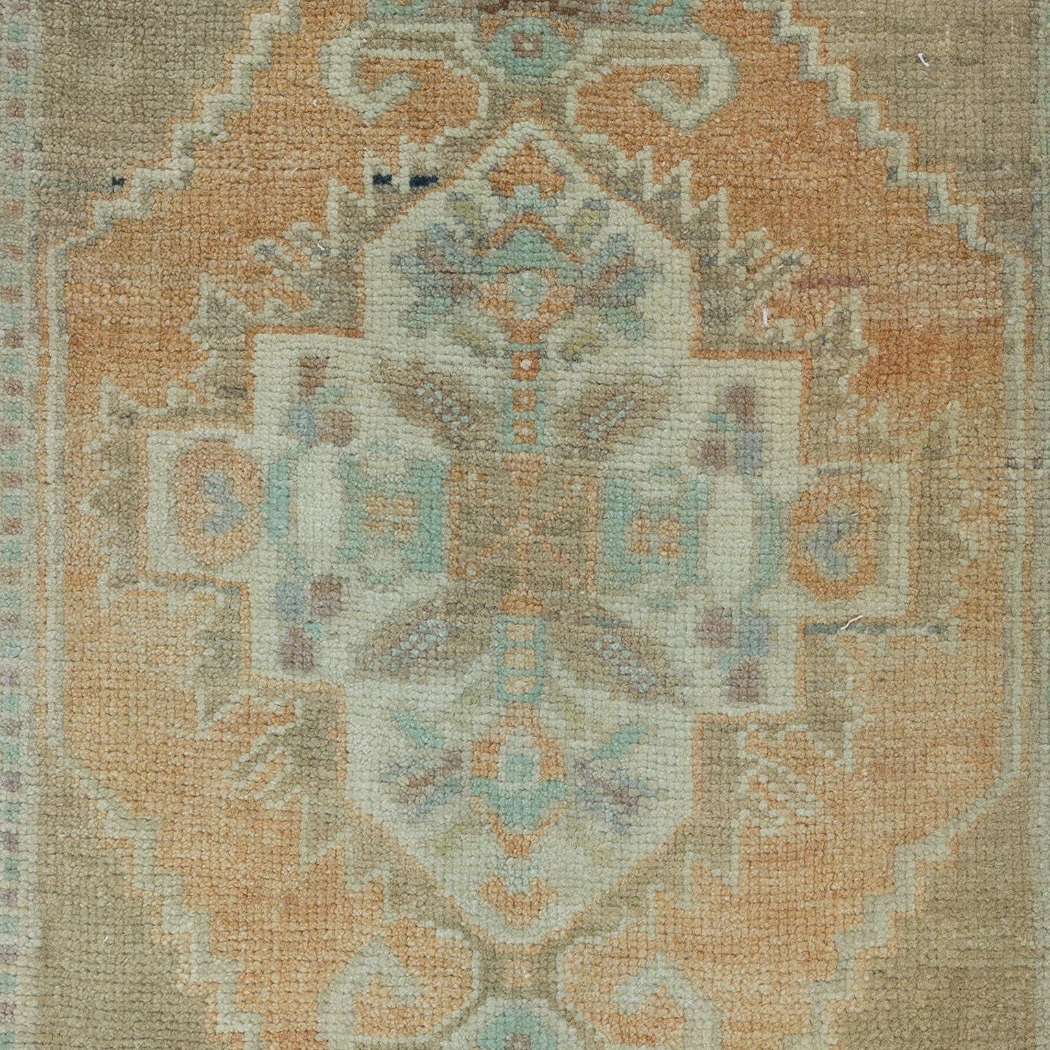 2x3.2 Ft handgefertigte Sonne verblasst Akzent Teppich, Vintage türkischen Tür Matte & Bad Matte (Handgeknüpft) im Angebot