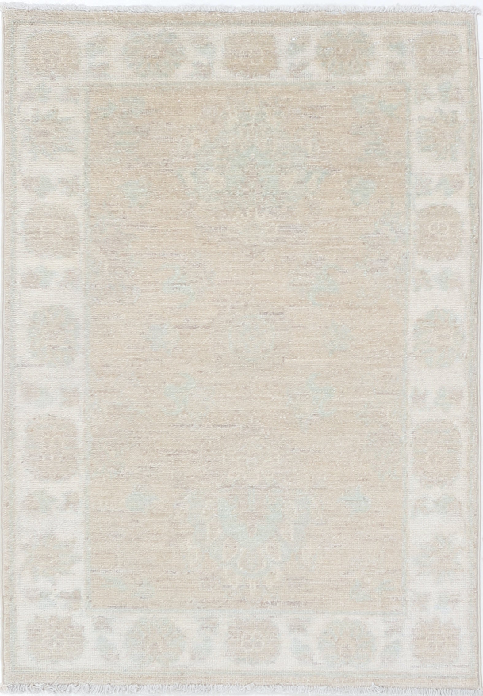 2x3.2 ft Traditional Handmade Accent Rug. Soft Colored Wool Area Rug for Bedroom
