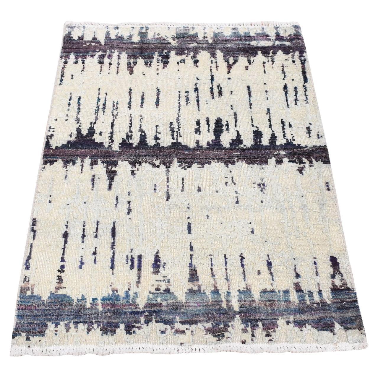 Alfombra Gainsboro Gris, Moderna, Anudada a Mano, De Lana y Seda en venta