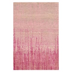 2'x3'2" Handgeknüpft Rosa Vertikal Ombre Design Natürliche Wolle Matte Orientteppich