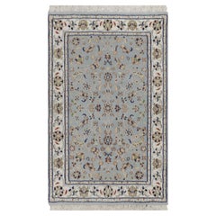 2
x3
3" Blau Nain mit All Over Design Handgeknüpft 250 KPSI Wolle 
Seide Teppich