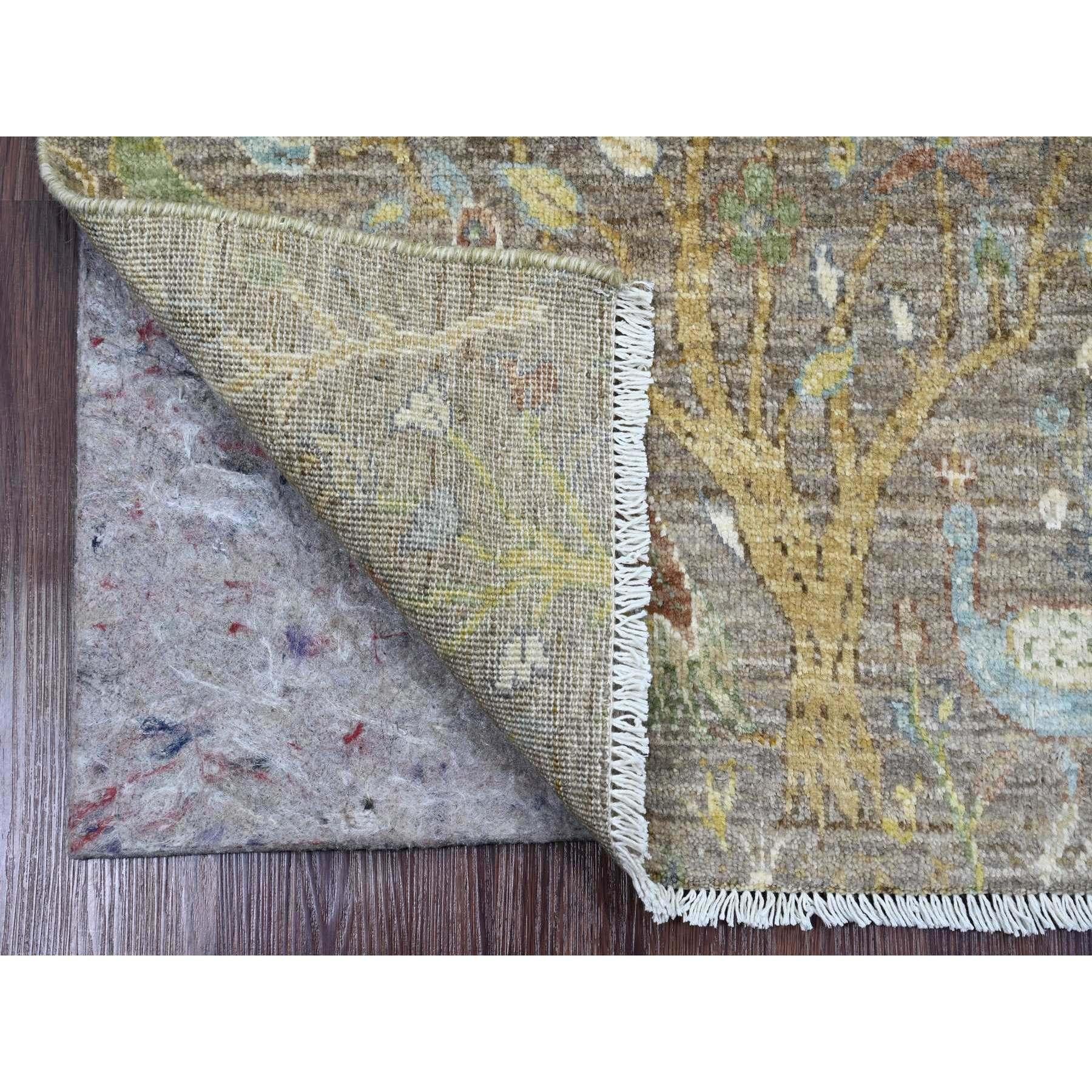 Cedar Brown, Hand Knotted, Afghan Peshawar with Birds of Paradise Design, Soft Wool, Vegetable Dyes, Mat, Sample, Oriental Rug
Primary materials: Wool
Latex: No Pile 
height: 0.25 Inches
Style: Transitional
Primary color: Brown
Secondary colors: