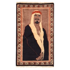 2'x3'6" Bole Brown Bokara Pictorial Featuring an Arab Sheikh Wall Hanging Rug