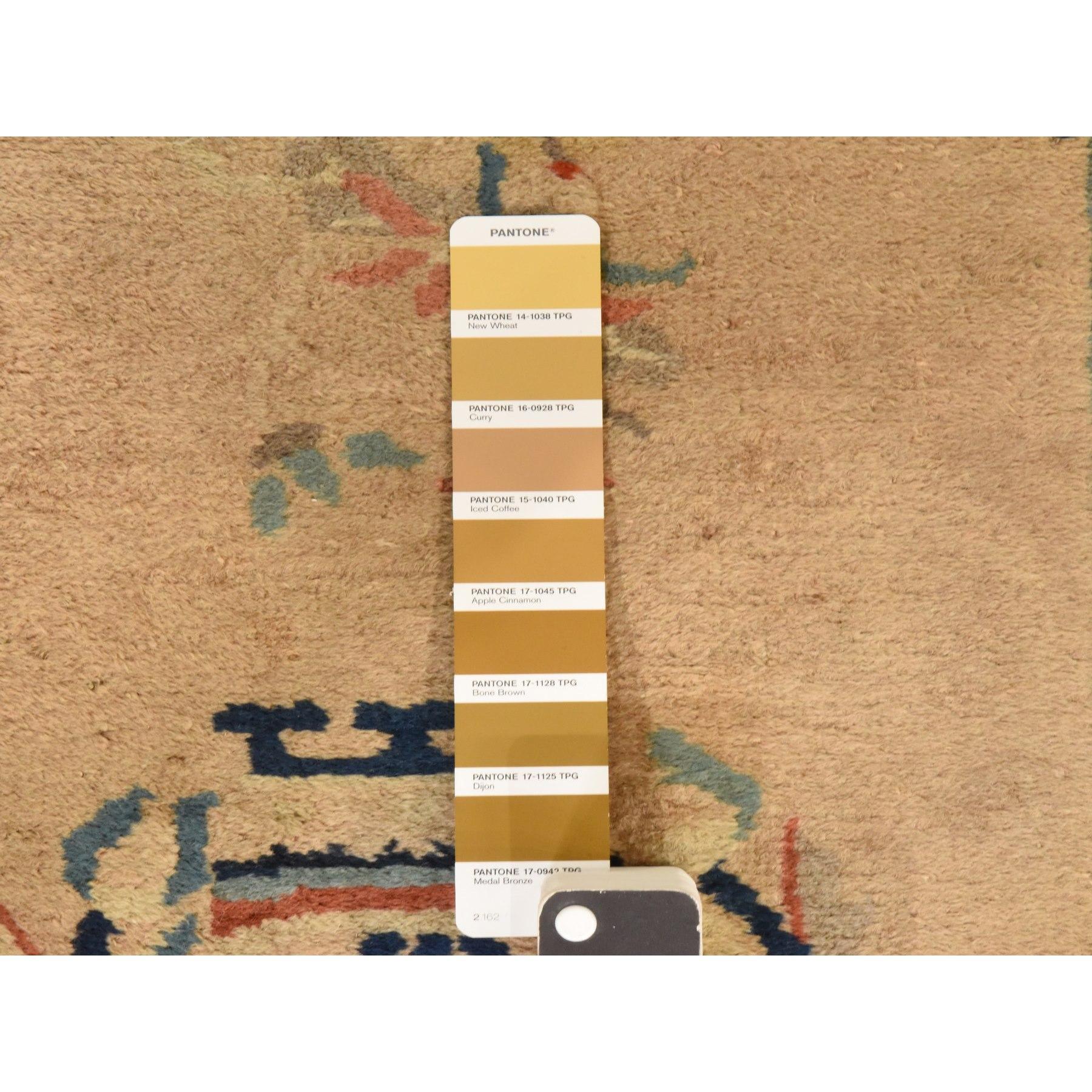 Medievale Tappeto in lana antico cinese di Pechino annodato a mano 2'x3'9