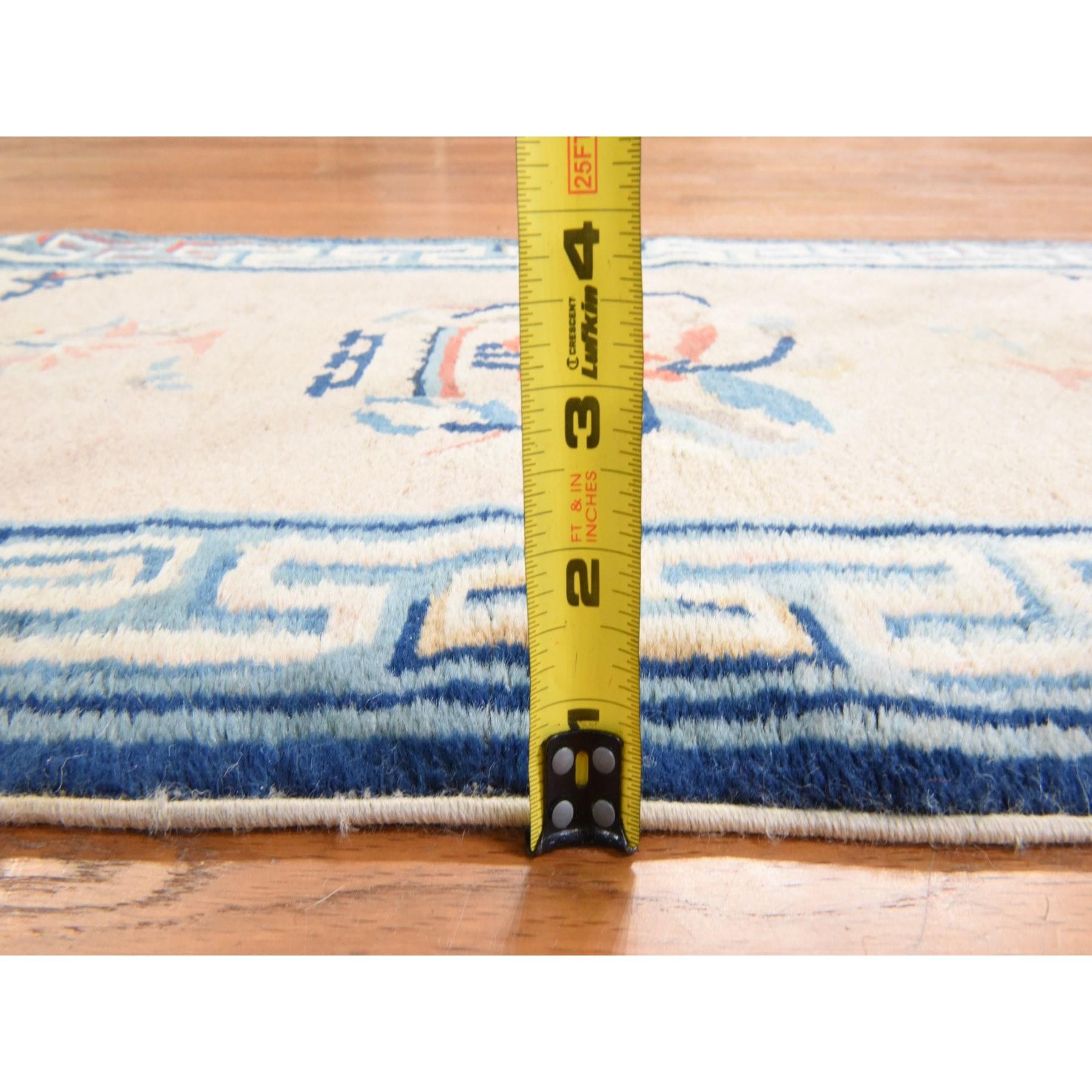 Annodato a mano Tappeto in lana antico cinese di Pechino annodato a mano 2'x3'9