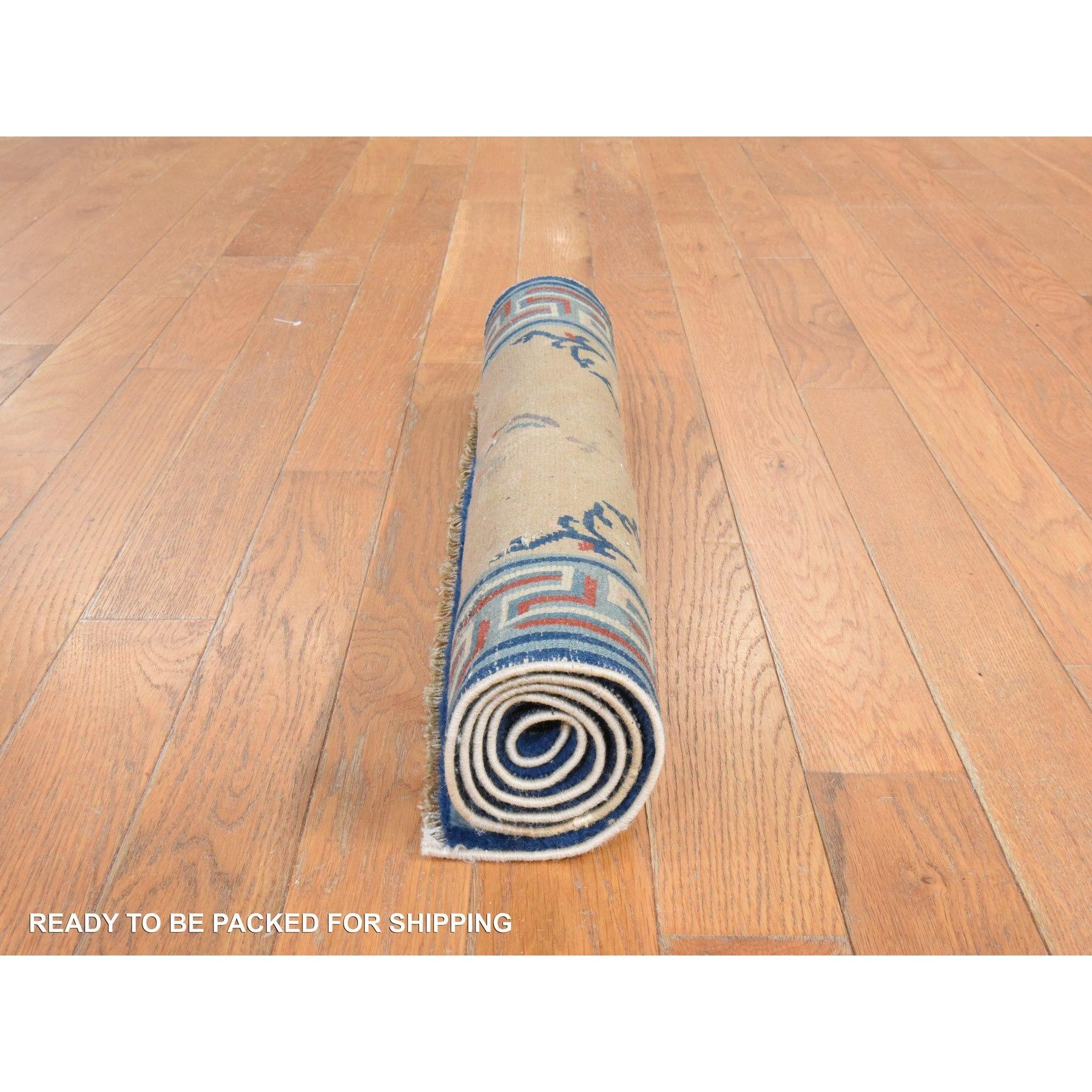 Tappeto in lana antico cinese di Pechino annodato a mano 2'x3'9