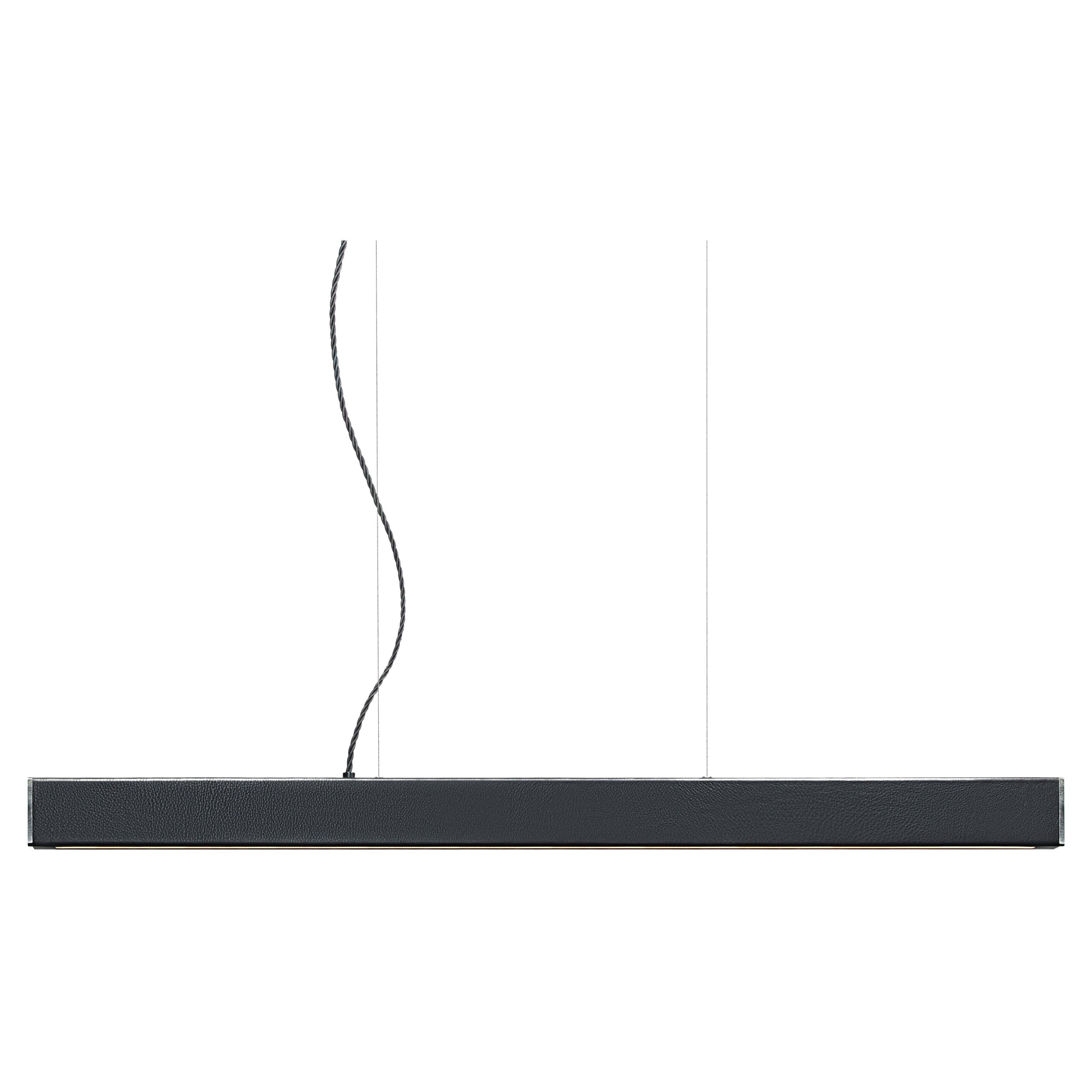 2x4 Leather Pendant in Black - 72 in