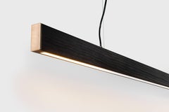 2x4 Pendant in Black Dyed Wood and Brass - 96 in