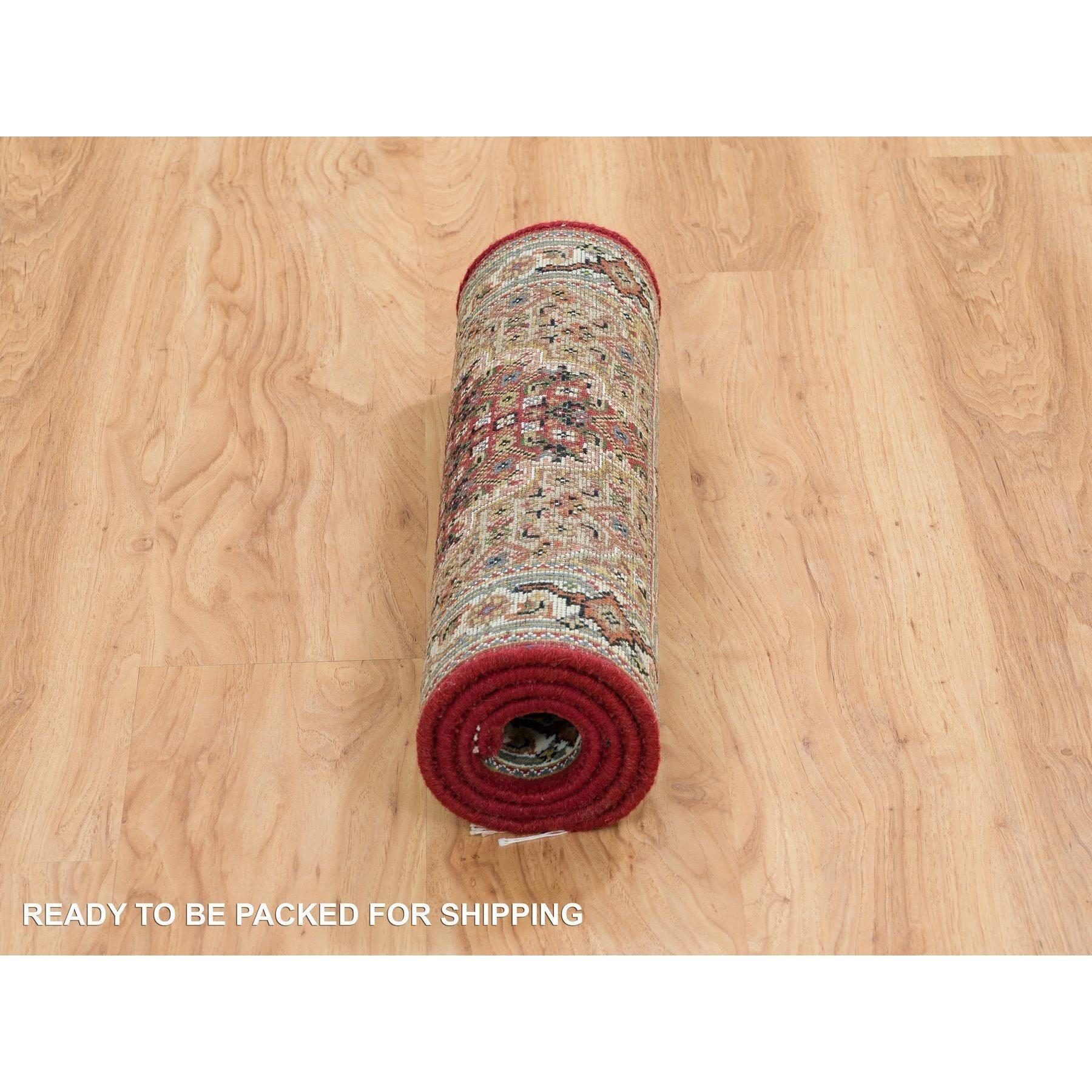 XXI secolo e contemporaneo Tappeto Mahagony Red Tabriz Design 100% Lana 175 KPSI annodato a mano 2'x4'2