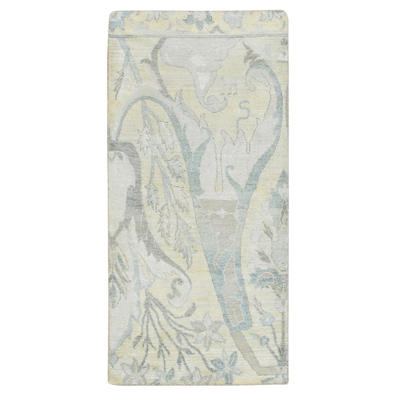 2
x4
3" White Bijar Garus Persian Design Hand Knotted Wool 
Silk Oriental Rug For Sale