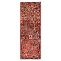 2
x5
10" Brick Red Heriz All Over Design Hand Knotted Wool Runner Oriental Rug