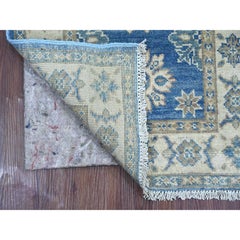 2'x5'6" Blue Vintage Look Kazak Tribal Medallions Hand Knotted Wool Runner Rug
