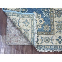 2'x5'8" Blue Vintage Look Kazak Tribal Medallions Hand Knotted Wool Runner Rug