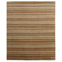 2x6 Gelb Handgeknüpft Wolle Erdig Horizont Streifen Gestreift Modern Teppich Teppich