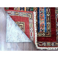 2'x6'1" Rust Red Natural Wool Hand Knotted Afghan Super Kazak Runner Rug