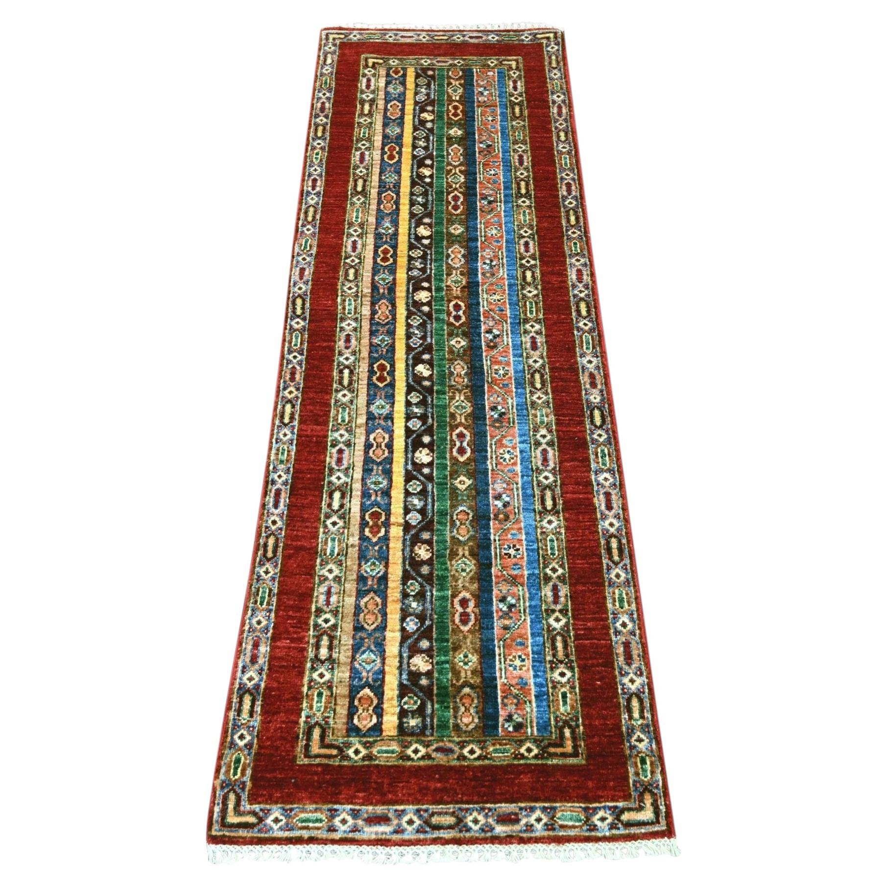 2'x6'1" Rust Red Natural Wool Hand Knotted Afghan Super Kazak Runner Rug