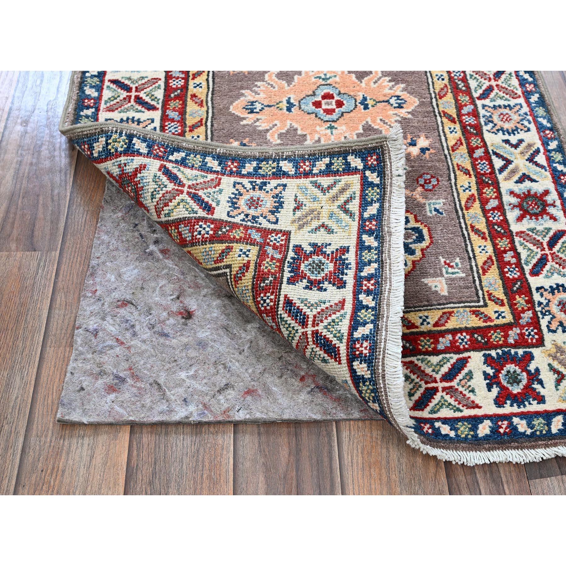 Kazako Tappeto Runner in lana morbida annodata a mano 2'x6'5